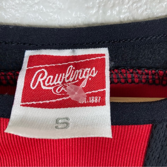 RAWLINGS Long Sleeve Sweatshirt Pullover Black/Red Mens Small - Picture 14 of 14